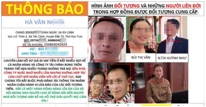 Các đối tượng dùng hình ảnh người thân, lãnh đạo của ông N để bôi nhọ, khủng bố (ảnh chụp màn hình trên báo Người Lao Động).