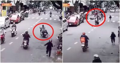 Clip: Dừng xe quên tắt máy, hai mẹ con bị kéo lê hàng chục mét