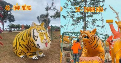 Muôn kiểu tượng hổ khắp cả nước khi Tết đến