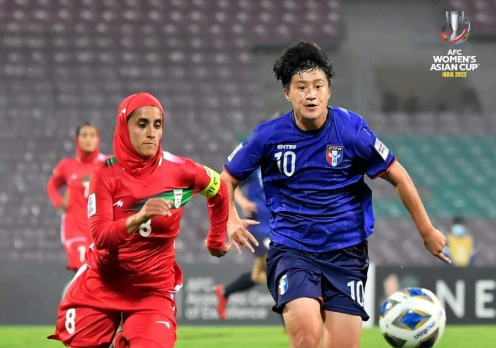 Đội nữ Đài Loan (áo xanh) vừa thắng 5-1 đội nữ Iran tại VCK giải châu Á 2022.