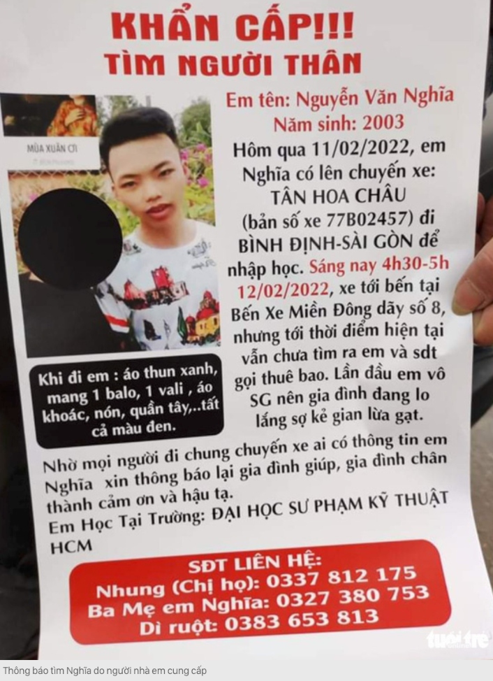 Vào Sài Gòn nhập học, nam sinh Bình Định mất tích bí ẩn  