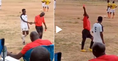 Video: Trọng tài cầm tay dẫn cầu thủ ra khỏi sân để rút thẻ đỏ