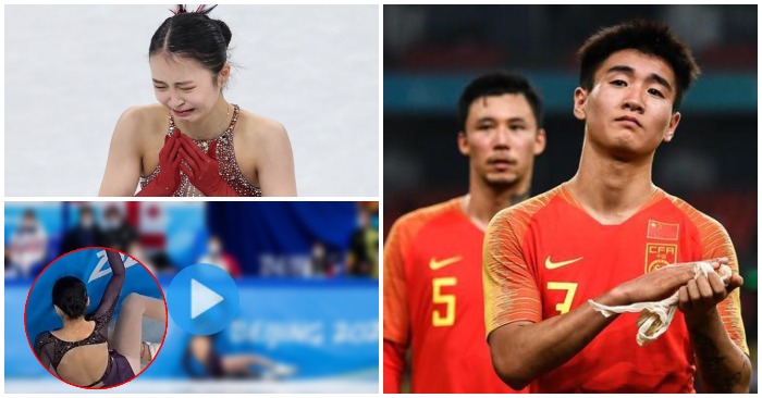 Tuyển nam Trung Quốc bị chính người dân nước này chỉ trích thậm tệ vì thua Việt Nam ngày mùng 1 Tết 2022 (ảnh: Sina/chụp màn hình Getty).