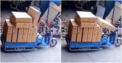 Clip: Chàng trai “tá hoả” khi xe ba gác tự động chạy