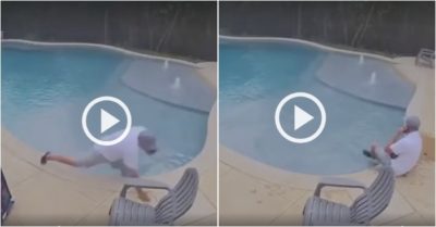 Video: Người đàn ông phản xạ nhanh khi trượt chân bên bể bơi