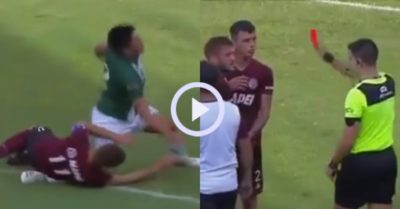 Video: Bị đối phương sút bóng trúng mặt, cầu thủ bất ngờ nhận ‘thẻ đỏ kỳ lạ’