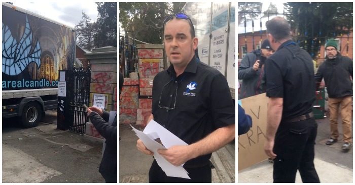 Video doanh nhân Ireland lái xe tông thẳng vào Đại sứ quán Nga