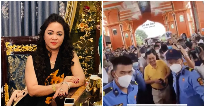 Hàng chục Youtuber quay clip vợ chồng bà Nguyễn Phương Hằng tại Công ty Đại Nam (ảnh chụp màn hình trên báo Người Lao Động).