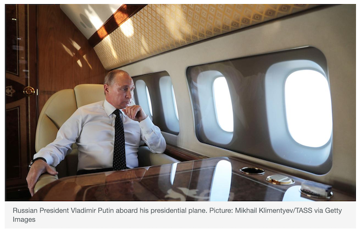Ông Putin ngồi bên trong chiếc máy bay sang trọng được ví như "Điện Kremlin bay"