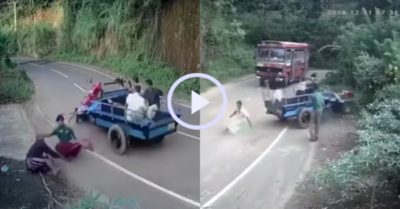 Video: Xe ba gác ‘nổi điên’ tự xoay tròn, hất văng người lái