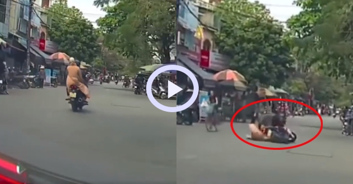 Video: Tai nạn bất ngờ vì áo chống nắng cuốn vào bánh xe