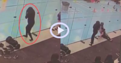 Video: Cô gái liên tục 3 lần va vào cửa kính khi tìm lối ra khỏi nhà hàng