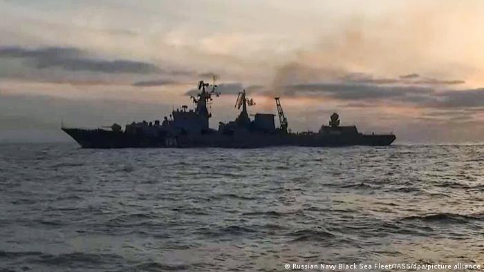 Tàu chiến Moskva thuộc Hạm đội Biển Đen của Hải quân Nga (ảnh: Quân đội Nga).
