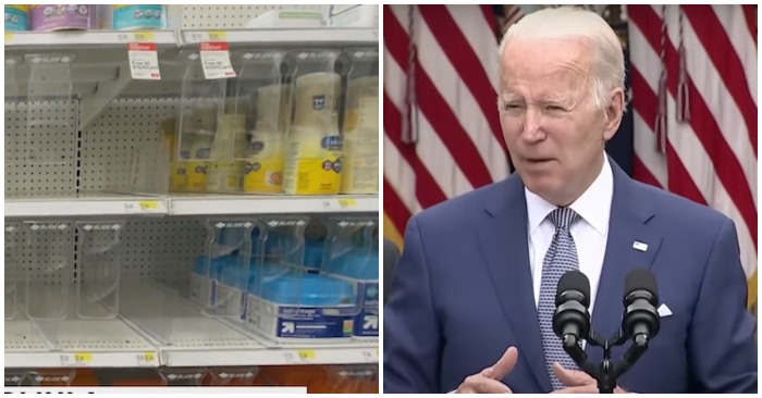 Chính quyền Biden đối mặt với cuộc khủng hoảng thiếu sữa bột trẻ em tại Mỹ (ảnh chụp màn hình video).