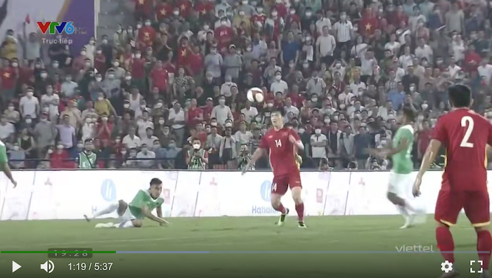 Đội tuyển U23 Việt Nam thắng đội tuyển U23 Indonesia 3-0 vào tối 6/5/2022 (ảnh chụp màn hình video).