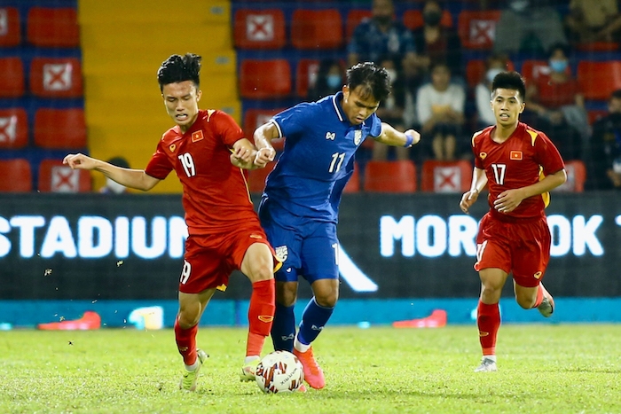 U23 Việt Nam sẽ gặp Thái Lan trong trận chung kết bóng đá nam SEA Games 31 (ảnh: VFF).