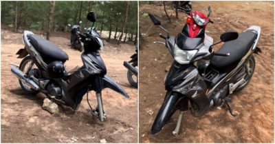 Xe máy bị trộm mất bánh chỉ sau 10 phút để trên bờ biển