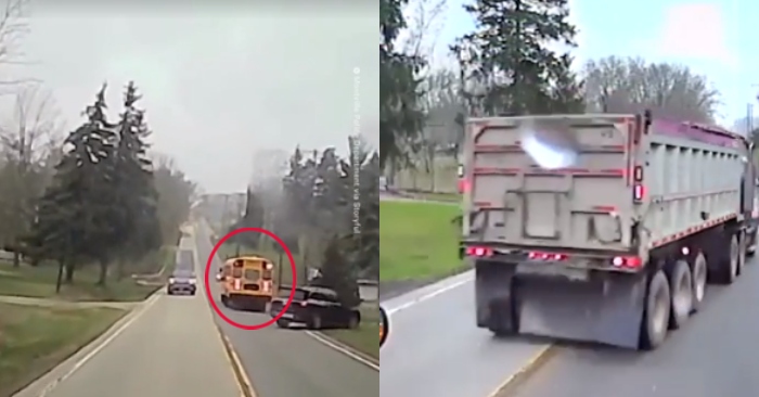 Video: Xe tải mất phanh tránh xe buýt chở học sinh trong gang tấc