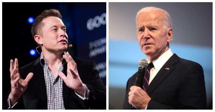 Tỷ phú Elon Musk và ông Joe Biden của Đảng Dân chủ (ảnh: Flickr).