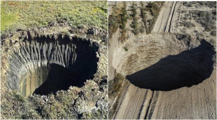 Những hố sâu có đường kính lớn xuất hiện một cách bí ẩn (ảnh tổng hợp trên Internet).